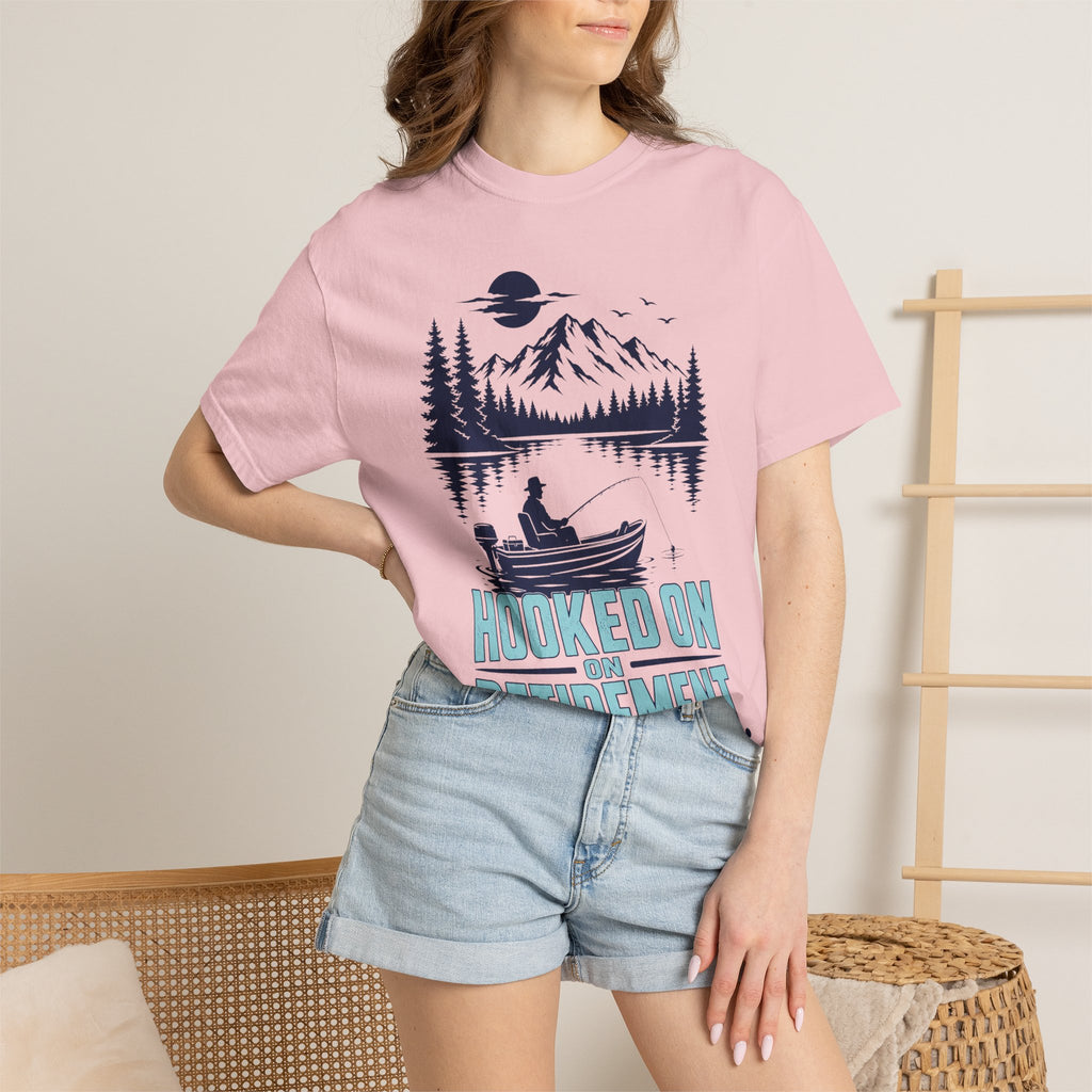 Hooked On Retirement Fishing Shirt | Funny Retirement Gift for Grandpa Grandma | Retired Fisherman T-Shirt | Lake Life Fishing Tee