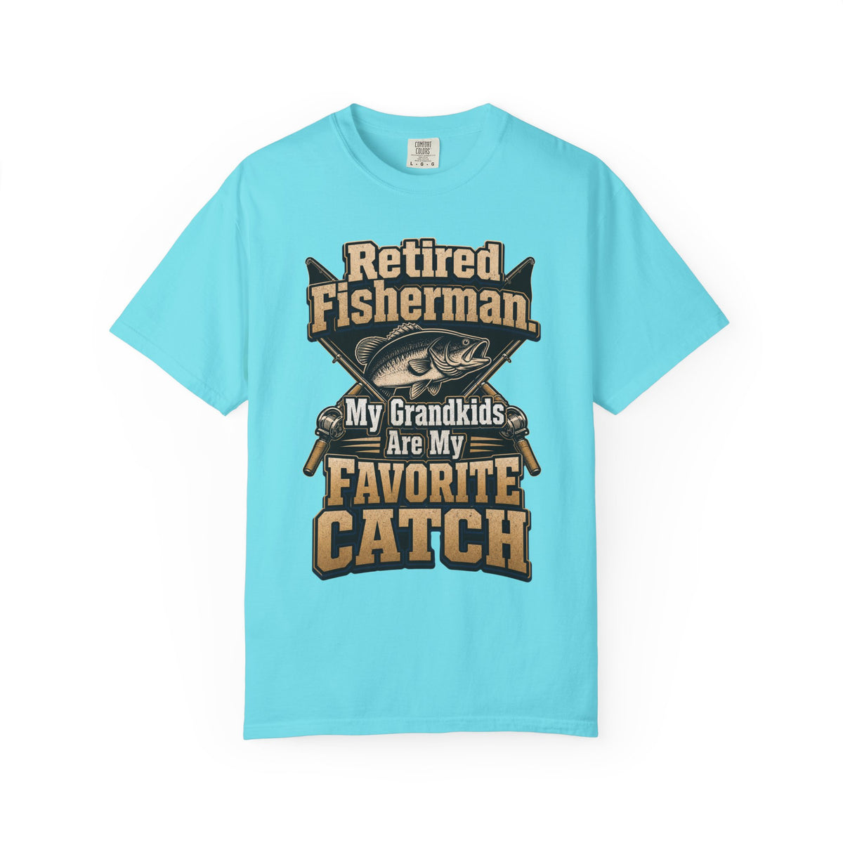Retired Fisherman Grandpa Shirt – My Grandkids Are My Favorite Catch Fishing T-Shirt, Retirement Gift for Grandpa