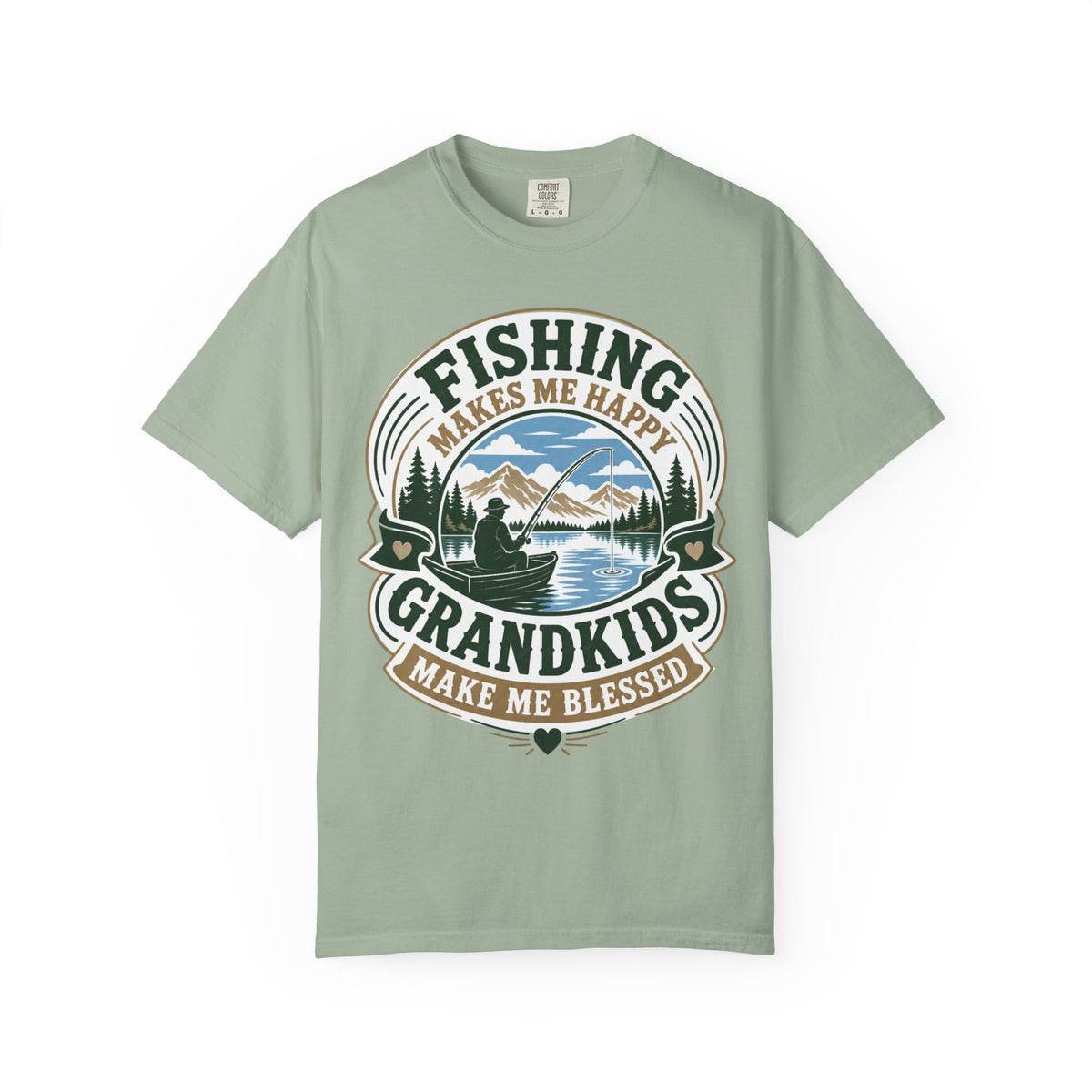 Fishing Grandpa Shirt | Fishing Makes Me Happy Grandkids Make Me Blessed | Grandpa Fishing Gift