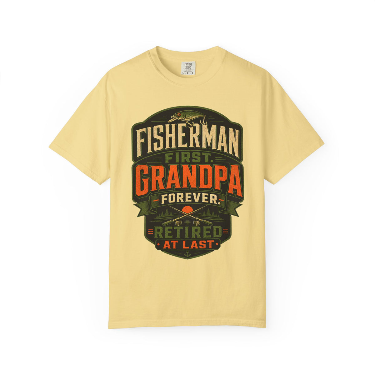 Fisherman First Grandpa Forever Retired At Last Fishing Grandpa T-Shirt