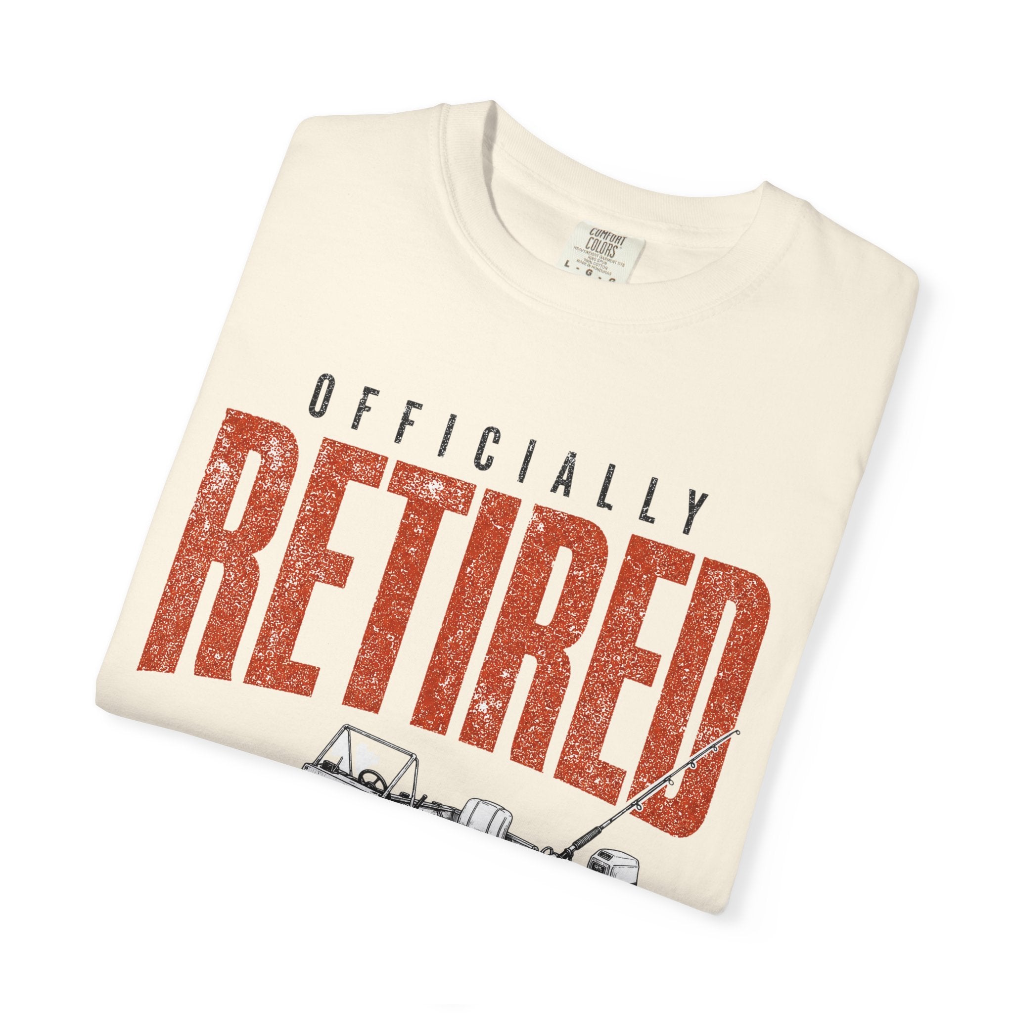 Officially Retired No Roof Office Fishing Shirt | Funny Retirement Fishing Boat T-Shirt
