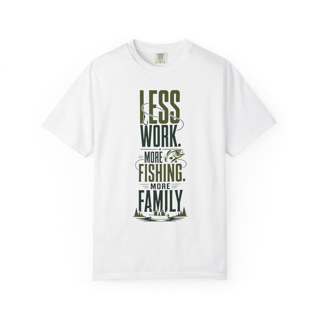 Less Work More Fishing More Family T-Shirt | Fishing Family Shirt | Retired Fisherman Gift