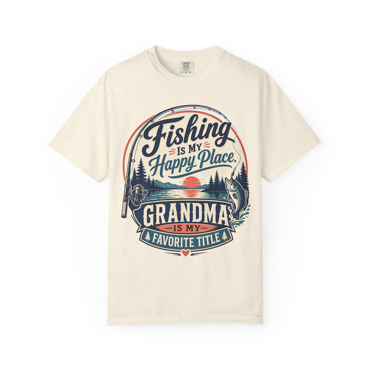 Fishing Is My Happy Place Grandma Is My Favorite Title Shirt, Grandma Fishing T-Shirt, Grandma Fishing Gift, Fishing Grandma Tee, Mother's Day Gift, Lake Life Shirt