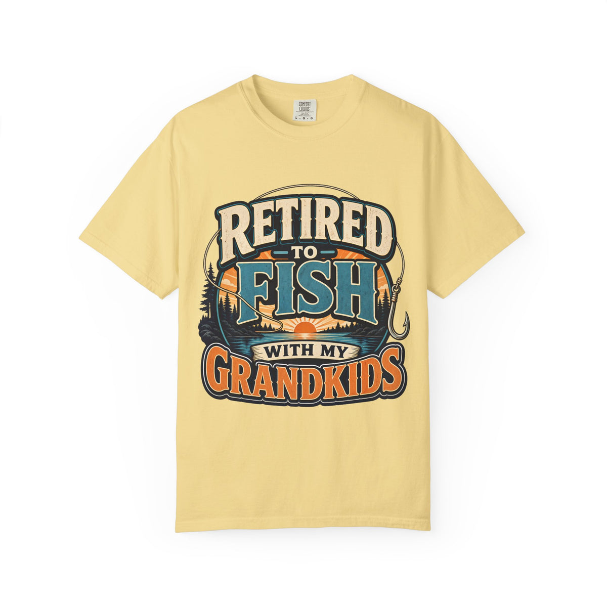 Retired to Fish with My Grandkids Shirt – Fishing Grandpa T-Shirt, Retirement Fishing Gift, Unisex Lake Life Tee
