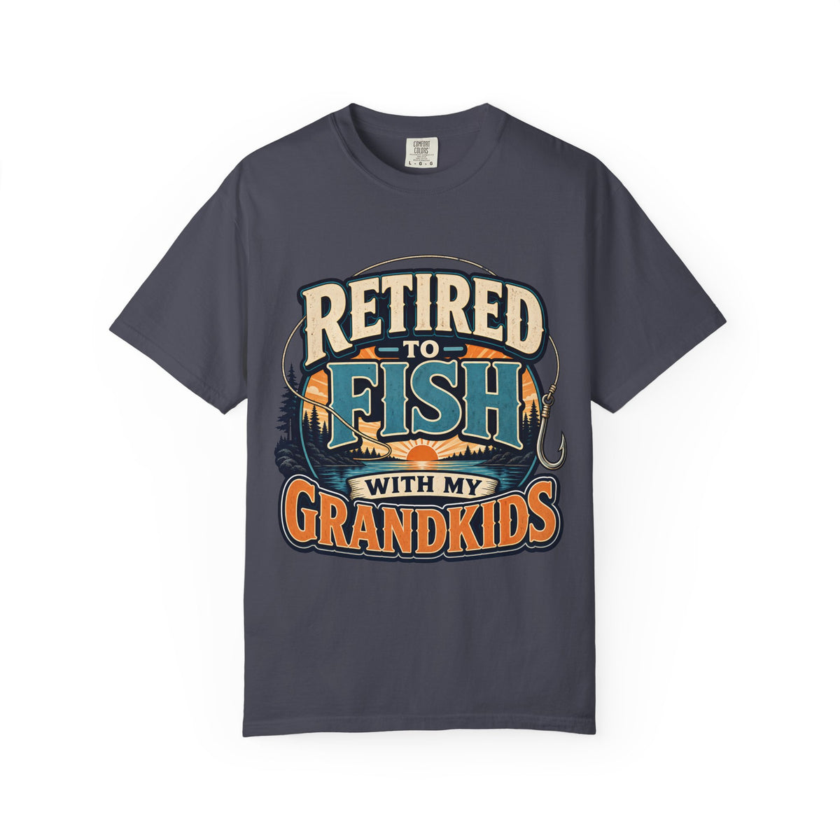 Retired to Fish with My Grandkids Shirt – Fishing Grandpa T-Shirt, Retirement Fishing Gift, Unisex Lake Life Tee