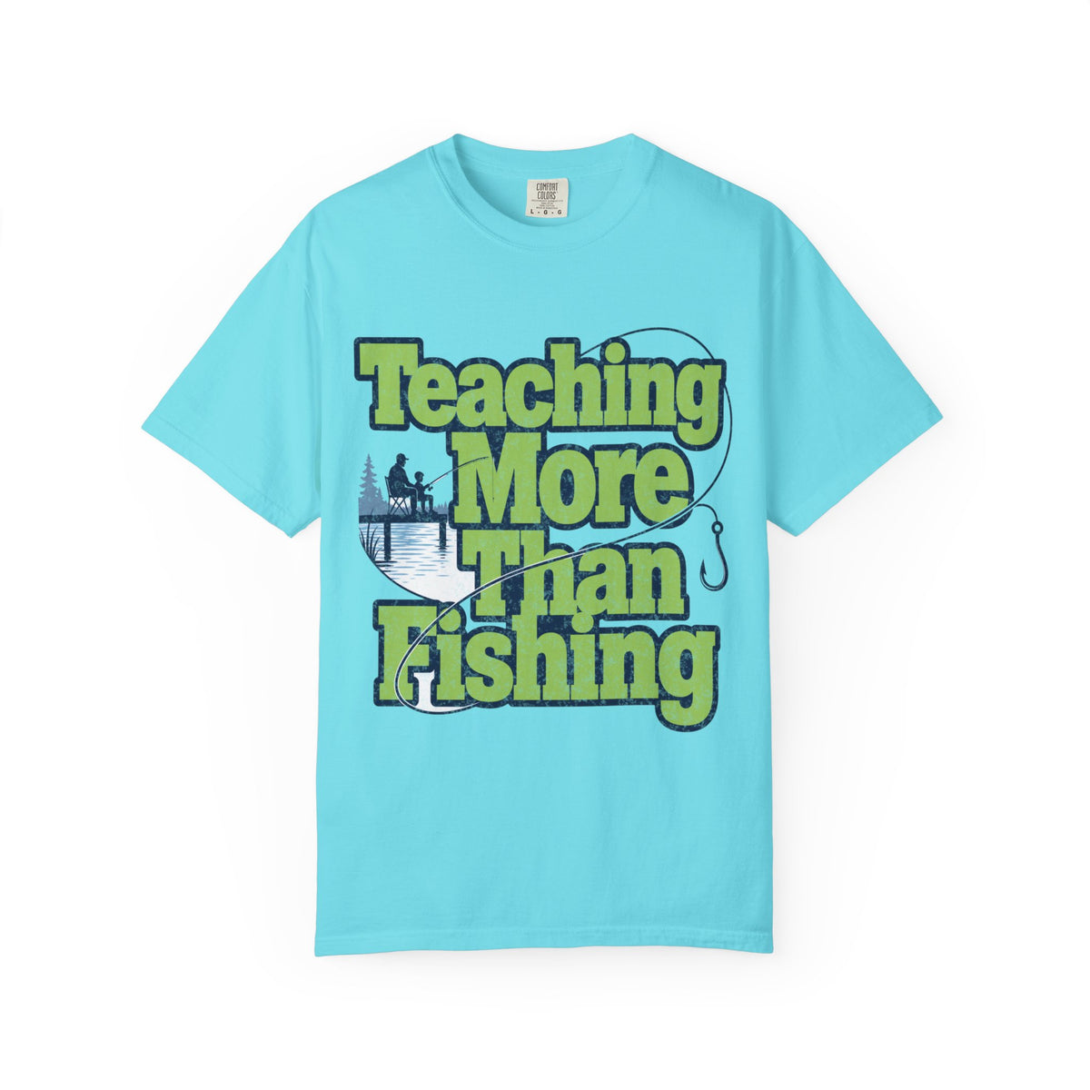 Teaching More Than Fishing T-Shirt | Fishing Grandpa Dad Shirt | Family Fishing Gift