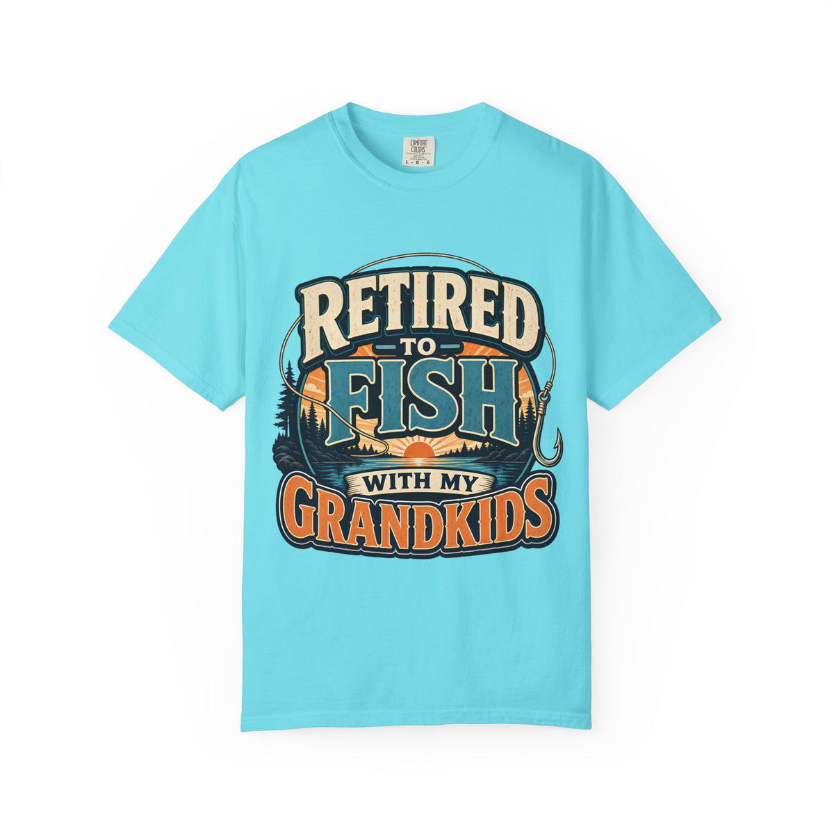 Retired to Fish with My Grandkids Shirt – Fishing Grandpa T-Shirt, Retirement Fishing Gift, Unisex Lake Life Tee