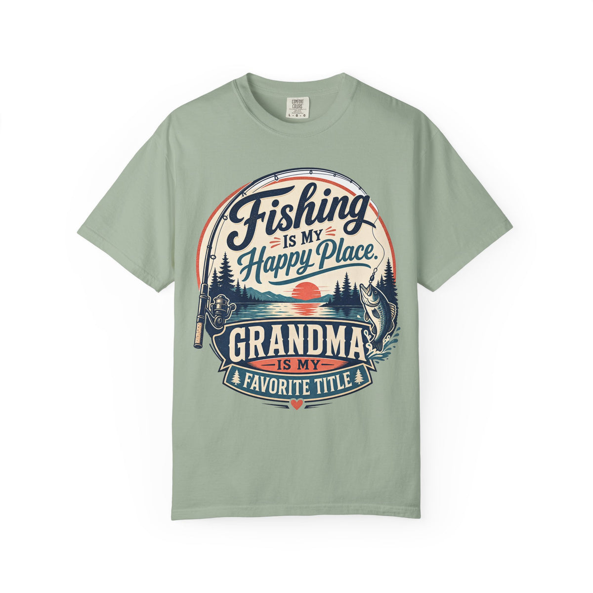Fishing Is My Happy Place Grandma Is My Favorite Title Shirt, Grandma Fishing T-Shirt, Grandma Fishing Gift, Fishing Grandma Tee, Mother's Day Gift, Lake Life Shirt