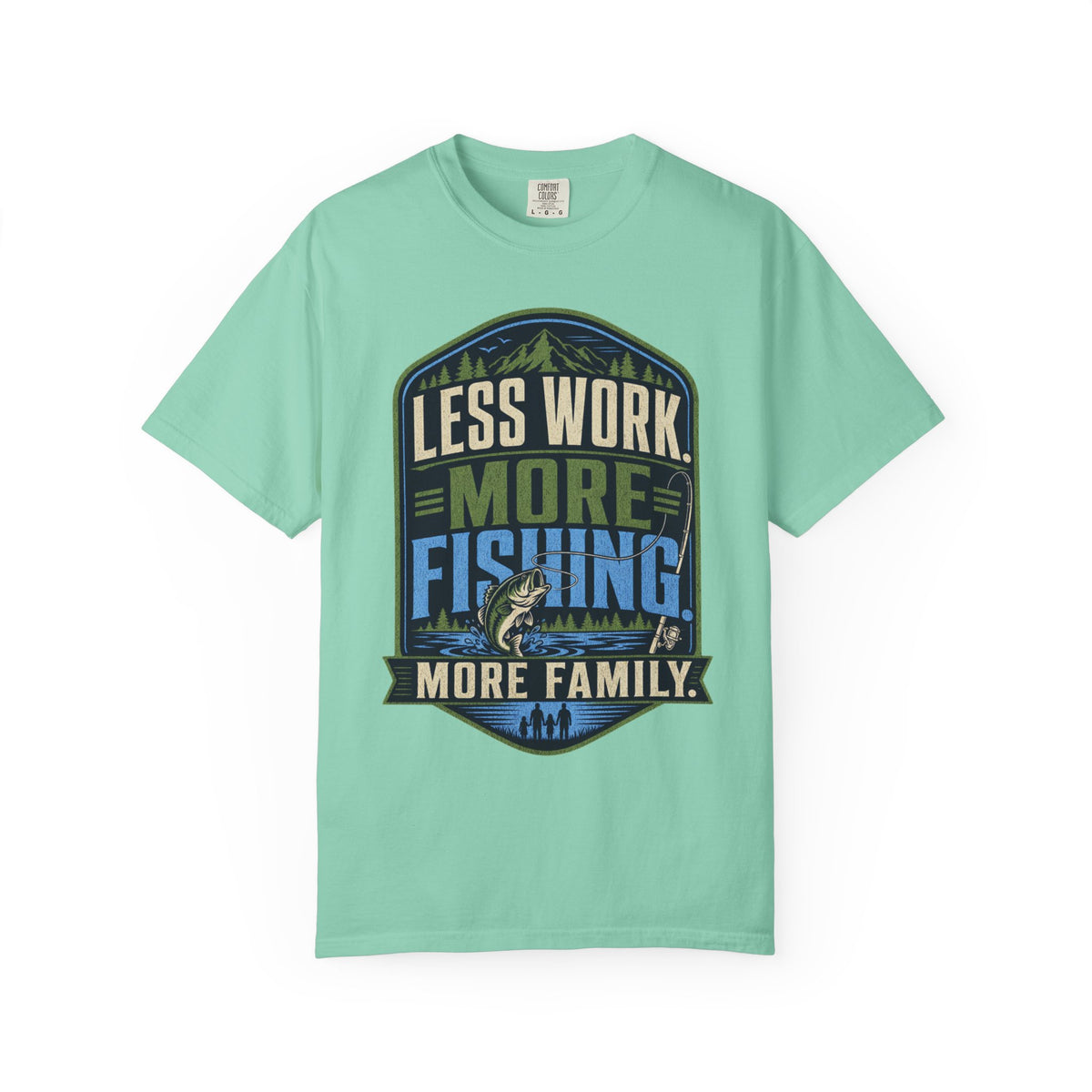 Less Work More Fishing More Family T-Shirt | Unisex Fishing Shirt | Family Fishing Gift | Outdoor Angler Tee