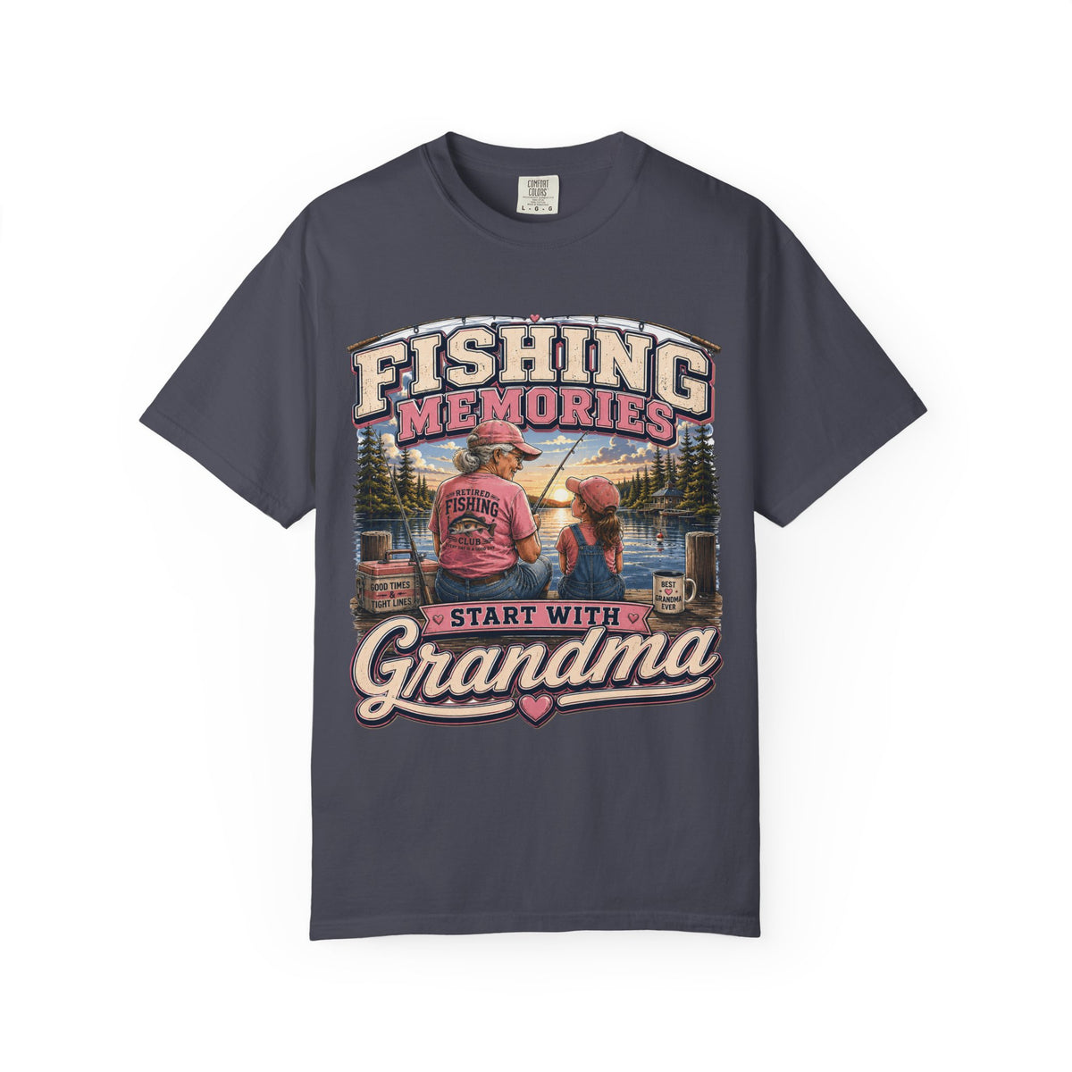 Fishing Memories Start With Grandma Shirt | Grandma Fishing T-Shirt | Fishing Grandma Gift | Granddaughter Fishing Shirt