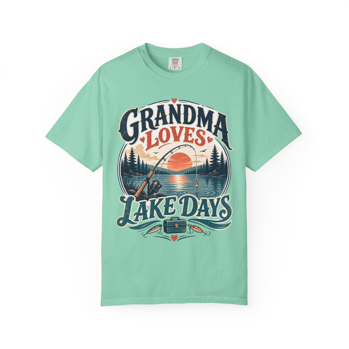 Grandma Loves Lake Days Fishing Shirt – Vintage Fishing Grandma T-Shirt, Lake Life Gift for Grandma