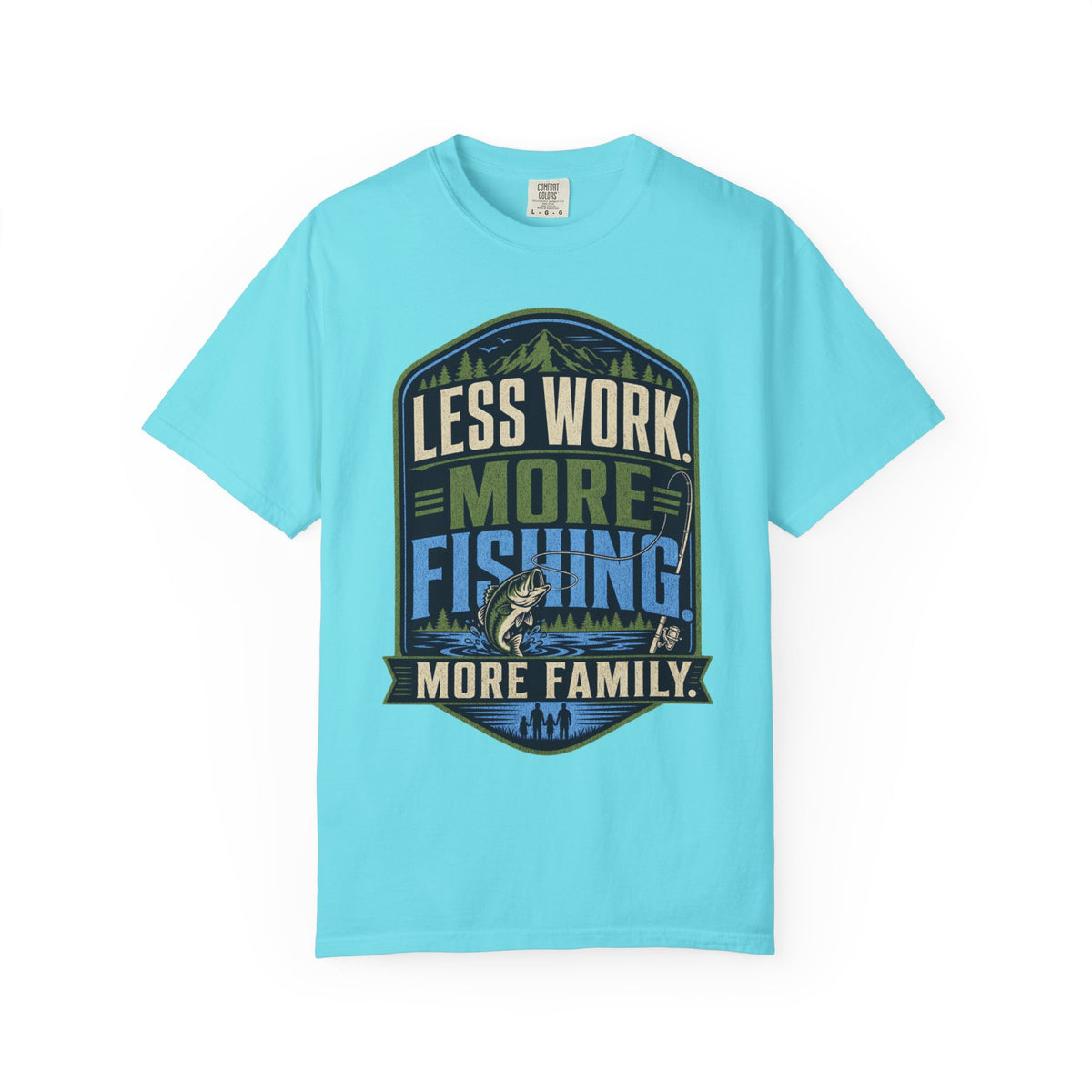 Less Work More Fishing More Family T-Shirt | Unisex Fishing Shirt | Family Fishing Gift | Outdoor Angler Tee