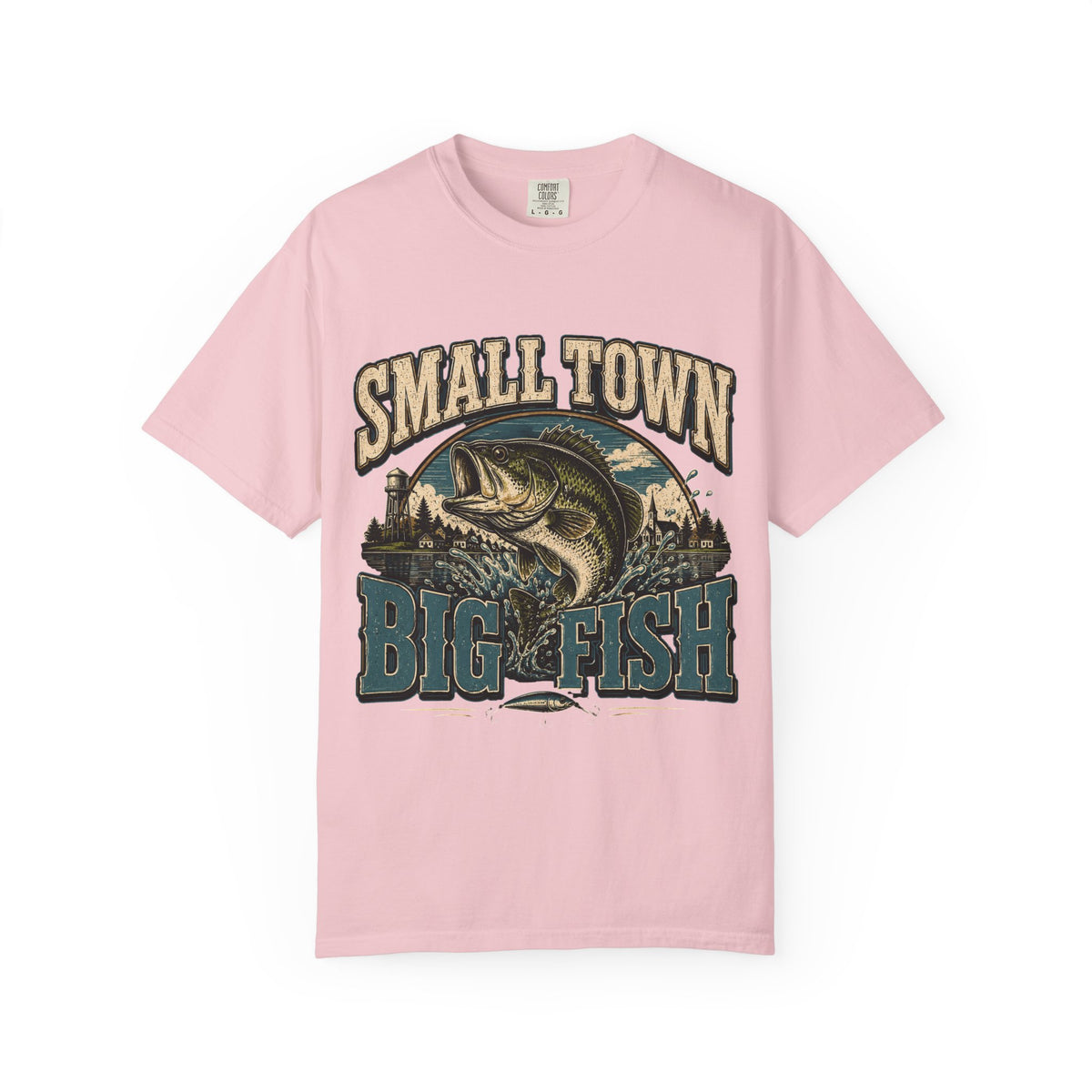 Small Town Big Fish Fishing T-Shirt – Vintage Bass Fishing Shirt for Men & Women