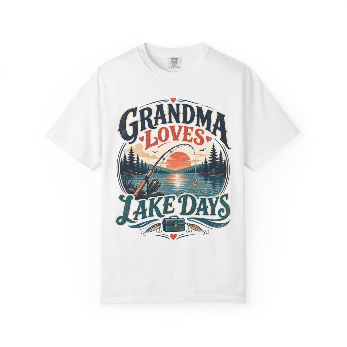 Grandma Loves Lake Days Fishing Shirt – Vintage Fishing Grandma T-Shirt, Lake Life Gift for Grandma