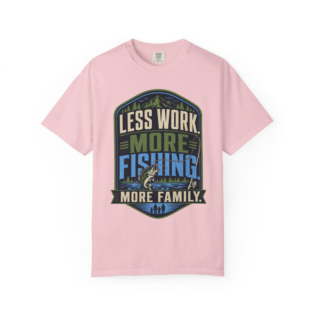 Less Work More Fishing More Family T-Shirt | Unisex Fishing Shirt | Family Fishing Gift | Outdoor Angler Tee
