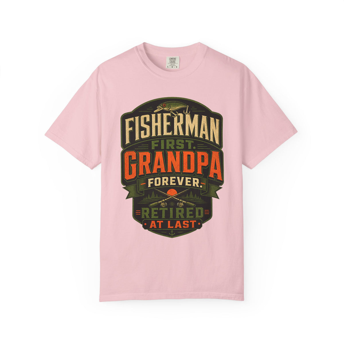 Fisherman First Grandpa Forever Retired At Last Fishing Grandpa T-Shirt