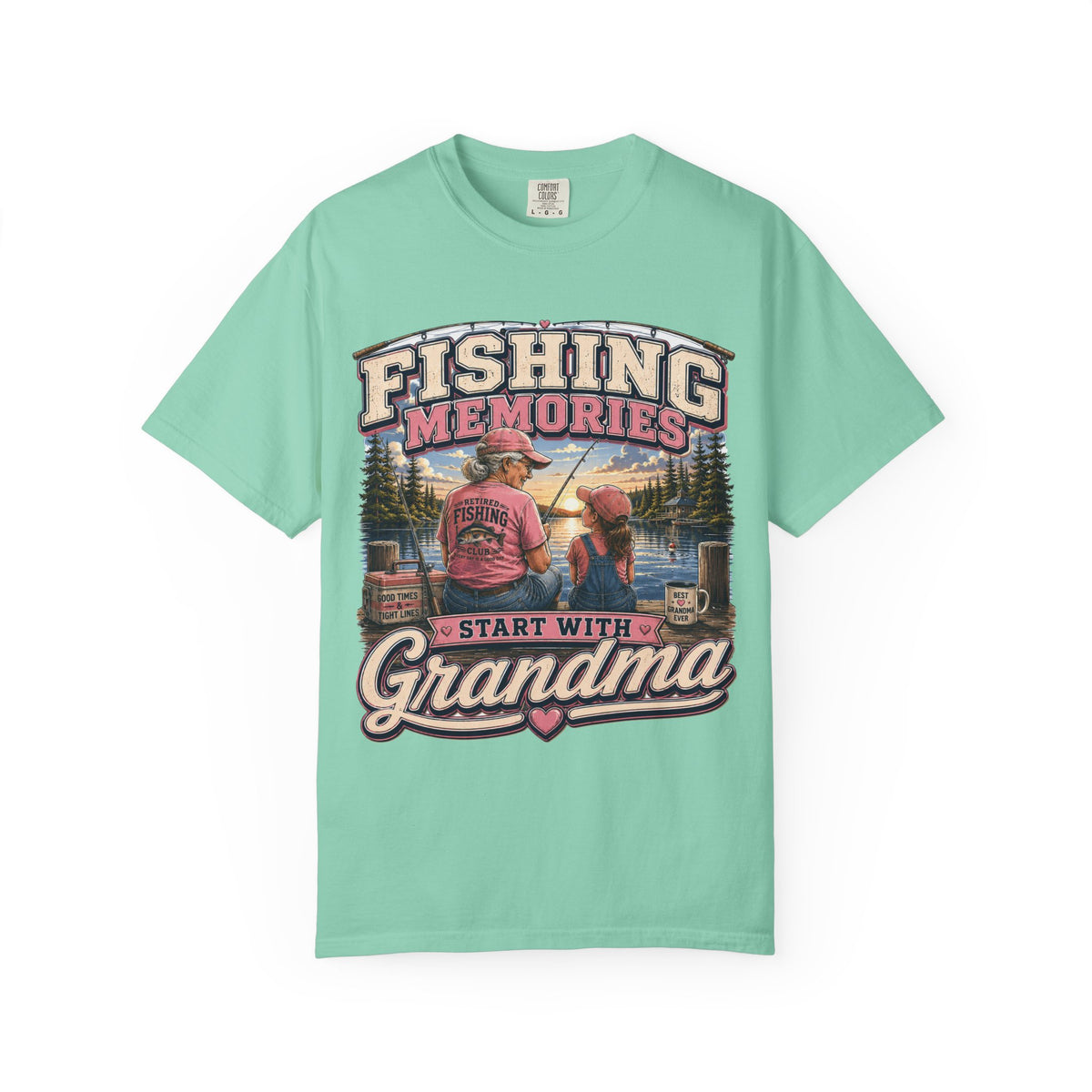 Fishing Memories Start With Grandma Shirt | Grandma Fishing T-Shirt | Fishing Grandma Gift | Granddaughter Fishing Shirt