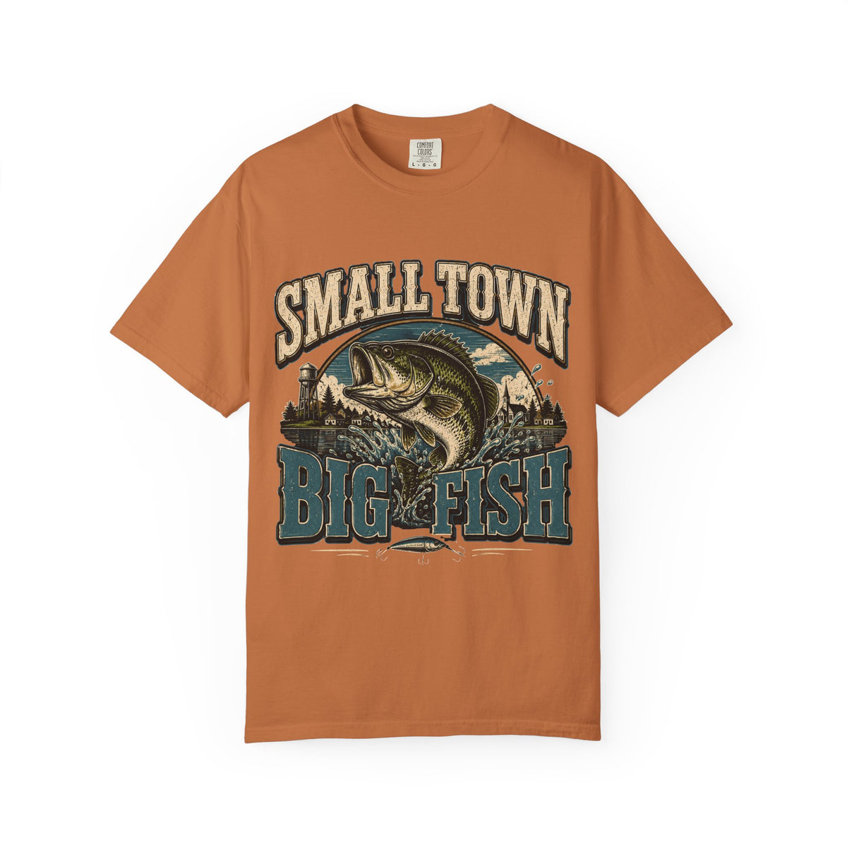 Small Town Big Fish Fishing T-Shirt – Vintage Bass Fishing Shirt for Men & Women