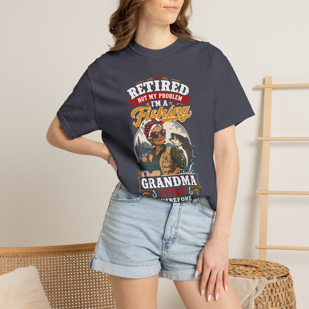 Retired Grandma Fishing Shirt | Funny Fishing Grandma Tee | I Fish Therefore I Am Still Awesome Retirement Gift