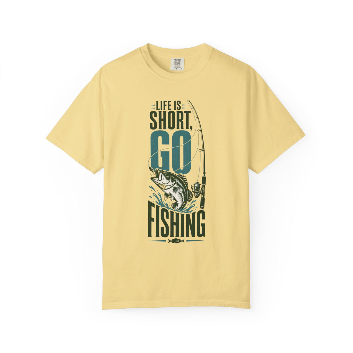 Life Is Short Go Fishing Shirt | Vintage Bass Fishing T-Shirt | Unisex Fishing Tee | Grandpa Grandma Fishing Gift | Fisherman Graphic Tee