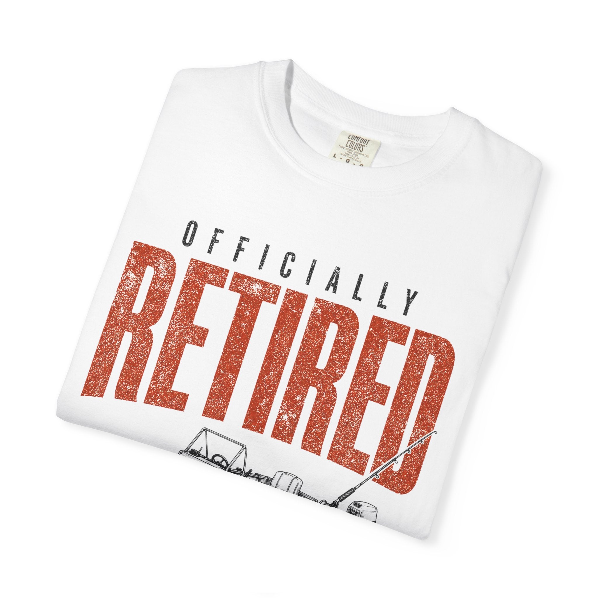 Officially Retired No Roof Office Fishing Shirt | Funny Retirement Fishing Boat T-Shirt