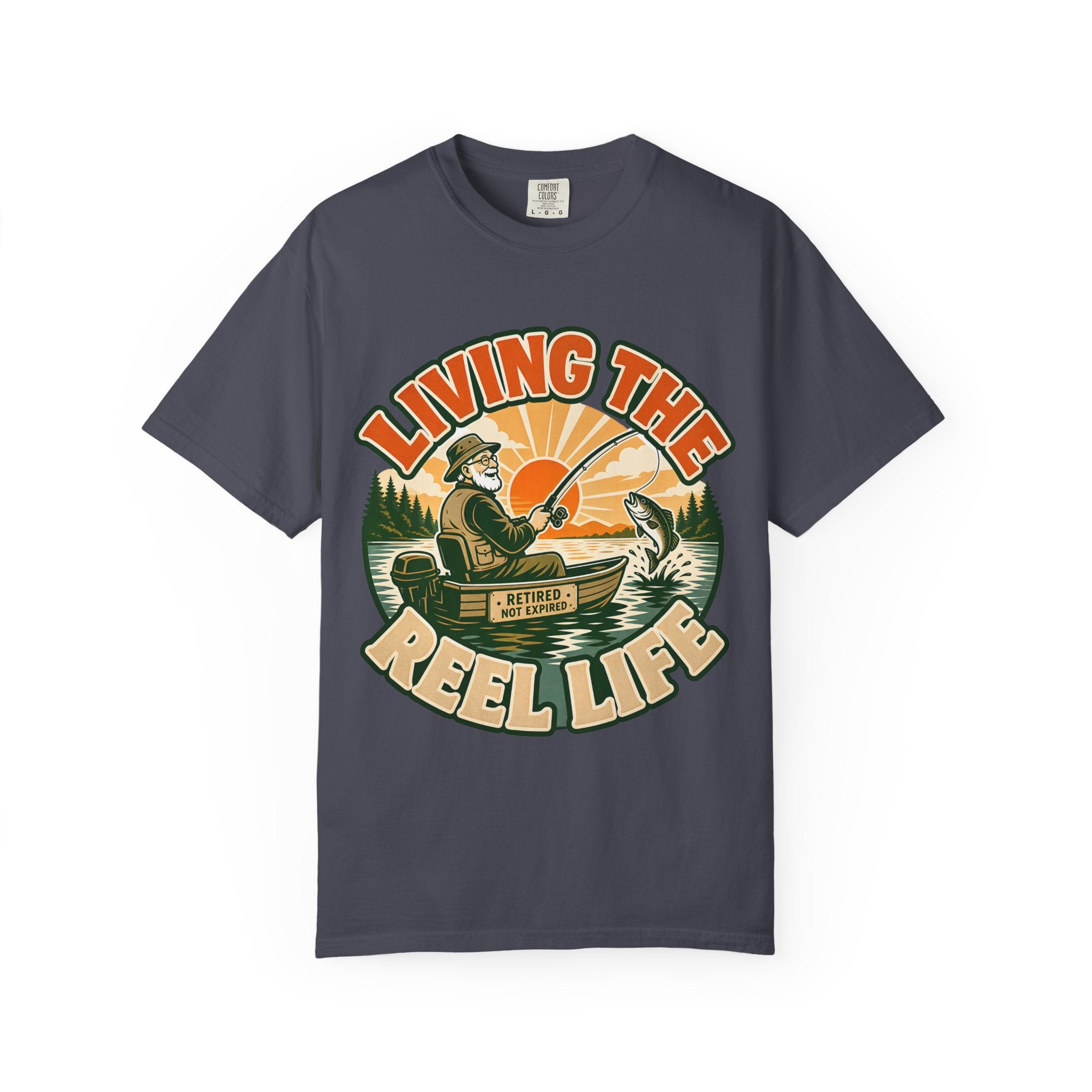 Living the Reel Life Retired Fisherman Shirt – Retired Not Expired Fishing T-Shirt