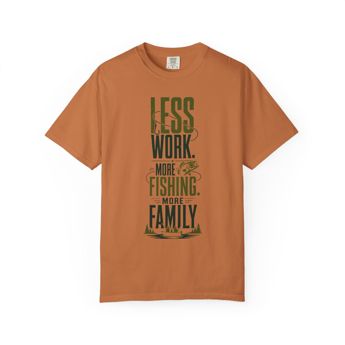 Less Work More Fishing More Family T-Shirt | Fishing Family Shirt | Retired Fisherman Gift