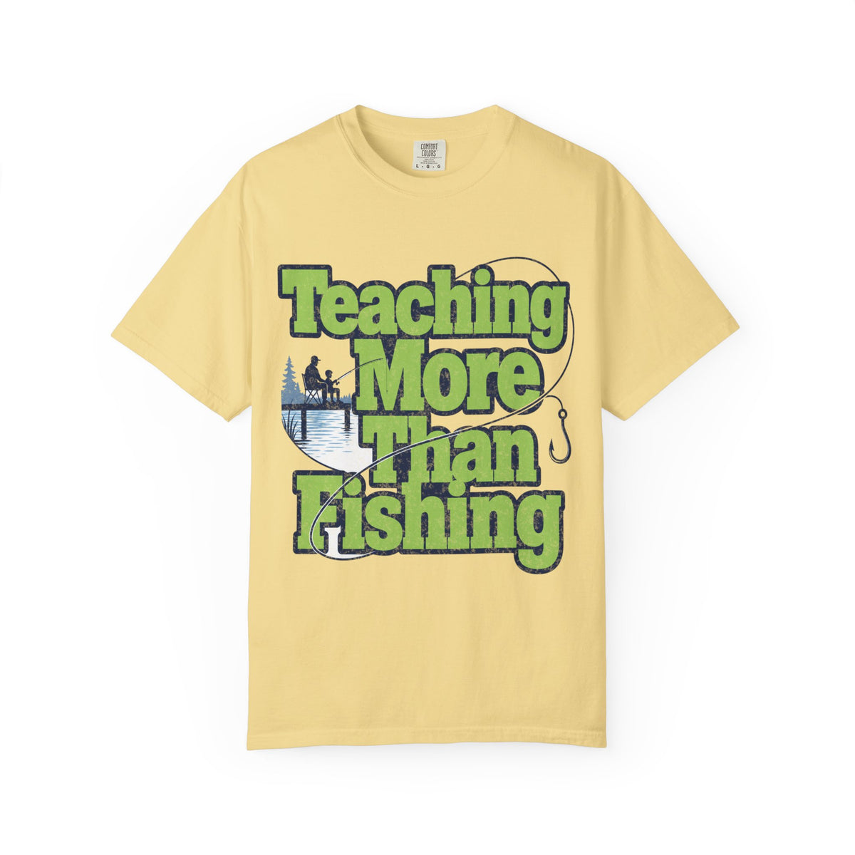 Teaching More Than Fishing T-Shirt | Fishing Grandpa Dad Shirt | Family Fishing Gift