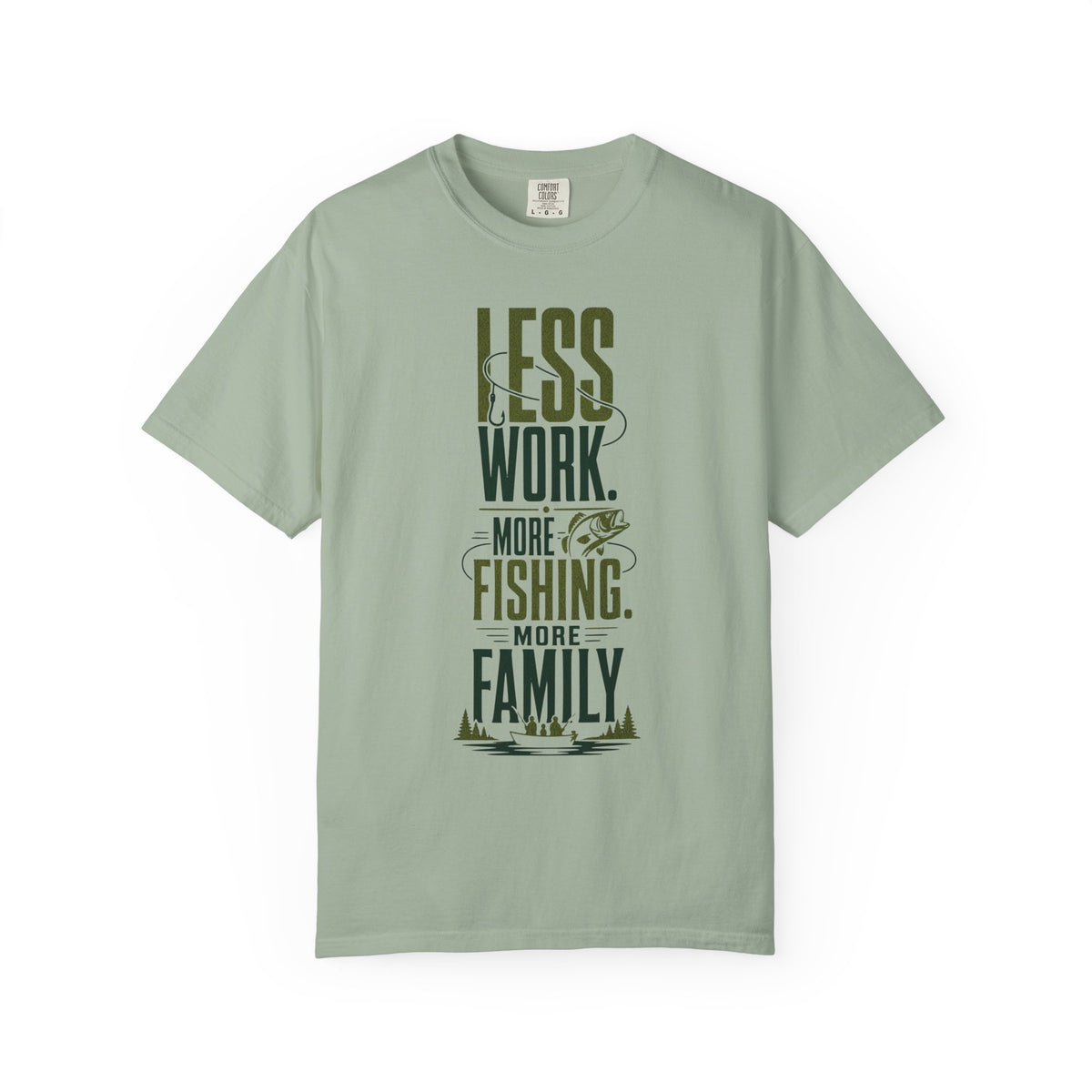 Less Work More Fishing More Family T-Shirt | Fishing Family Shirt | Retired Fisherman Gift