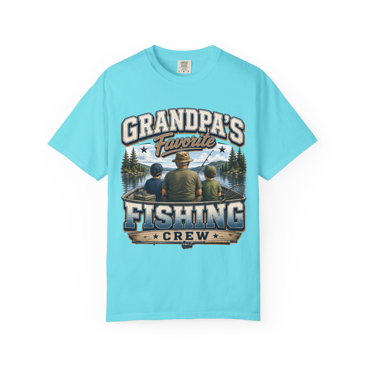 Grandpa's Favorite Fishing Crew Shirt – Fishing Grandpa & Grandkids T-Shirt, Family Fishing Gift