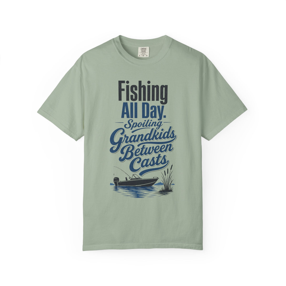Fishing All Day Spoiling Grandkids Between Casts T-Shirt | Fishing Grandpa Gift