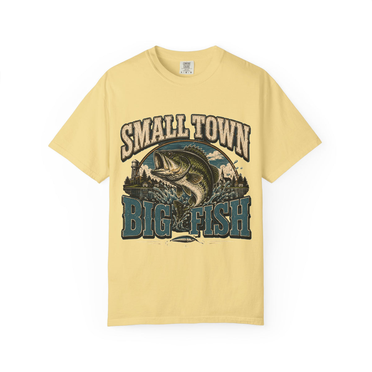 Small Town Big Fish Fishing T-Shirt – Vintage Bass Fishing Shirt for Men & Women