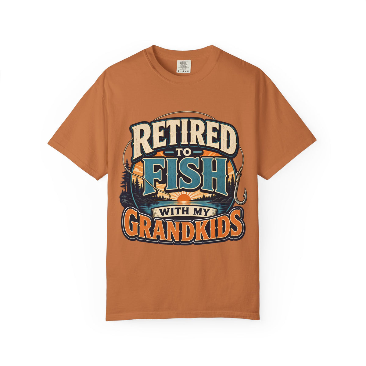 Retired to Fish with My Grandkids Shirt – Fishing Grandpa T-Shirt, Retirement Fishing Gift, Unisex Lake Life Tee