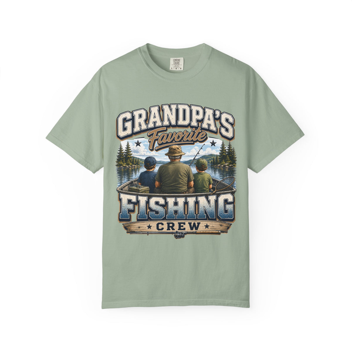 Grandpa's Favorite Fishing Crew Shirt – Fishing Grandpa & Grandkids T-Shirt, Family Fishing Gift