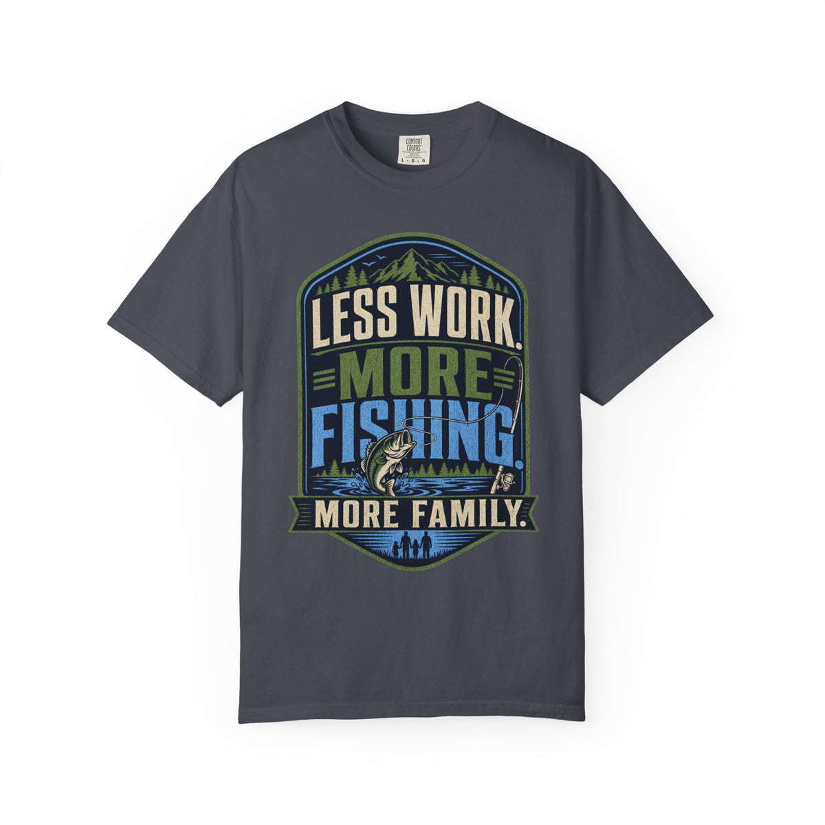 Less Work More Fishing More Family T-Shirt | Unisex Fishing Shirt | Family Fishing Gift | Outdoor Angler Tee