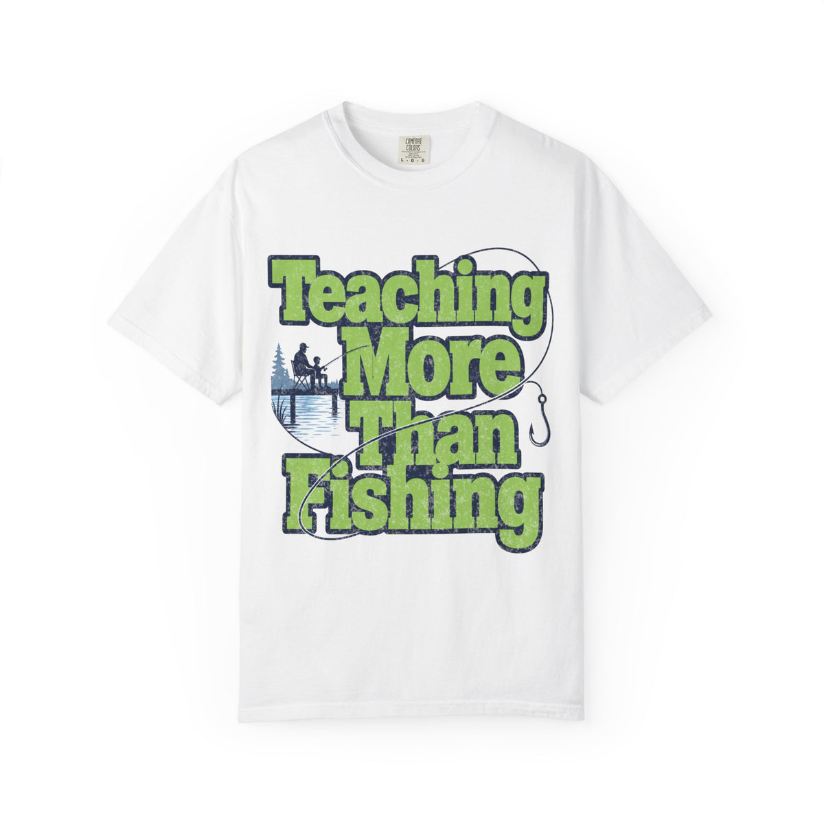 Teaching More Than Fishing T-Shirt | Fishing Grandpa Dad Shirt | Family Fishing Gift