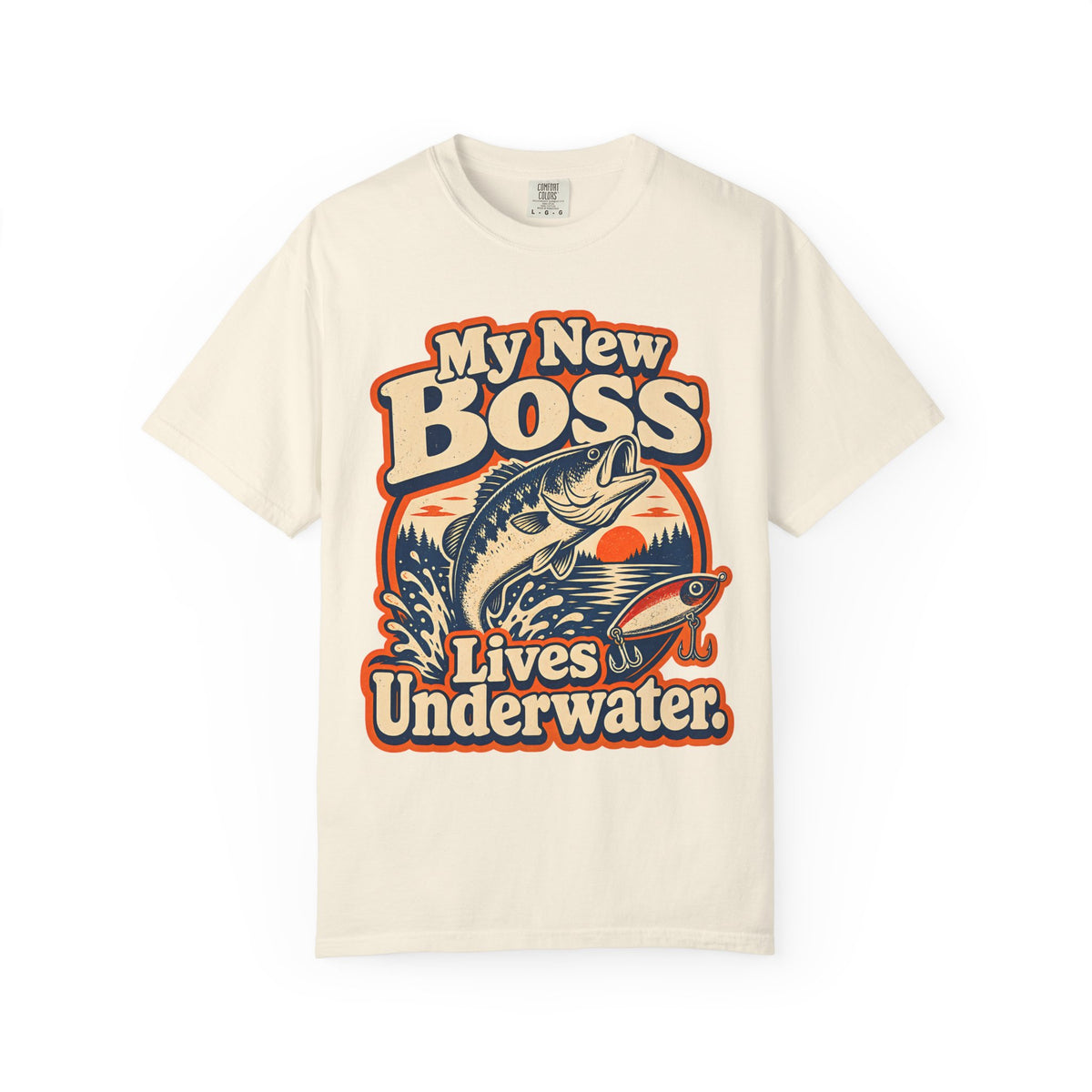 My New Boss Lives Underwater Shirt, Funny Fishing T-Shirt, Retirement Fishing Gift, Grandpa Fishing Tee, Grandma Fishing Shirt, Bass Fishing Unisex Tee