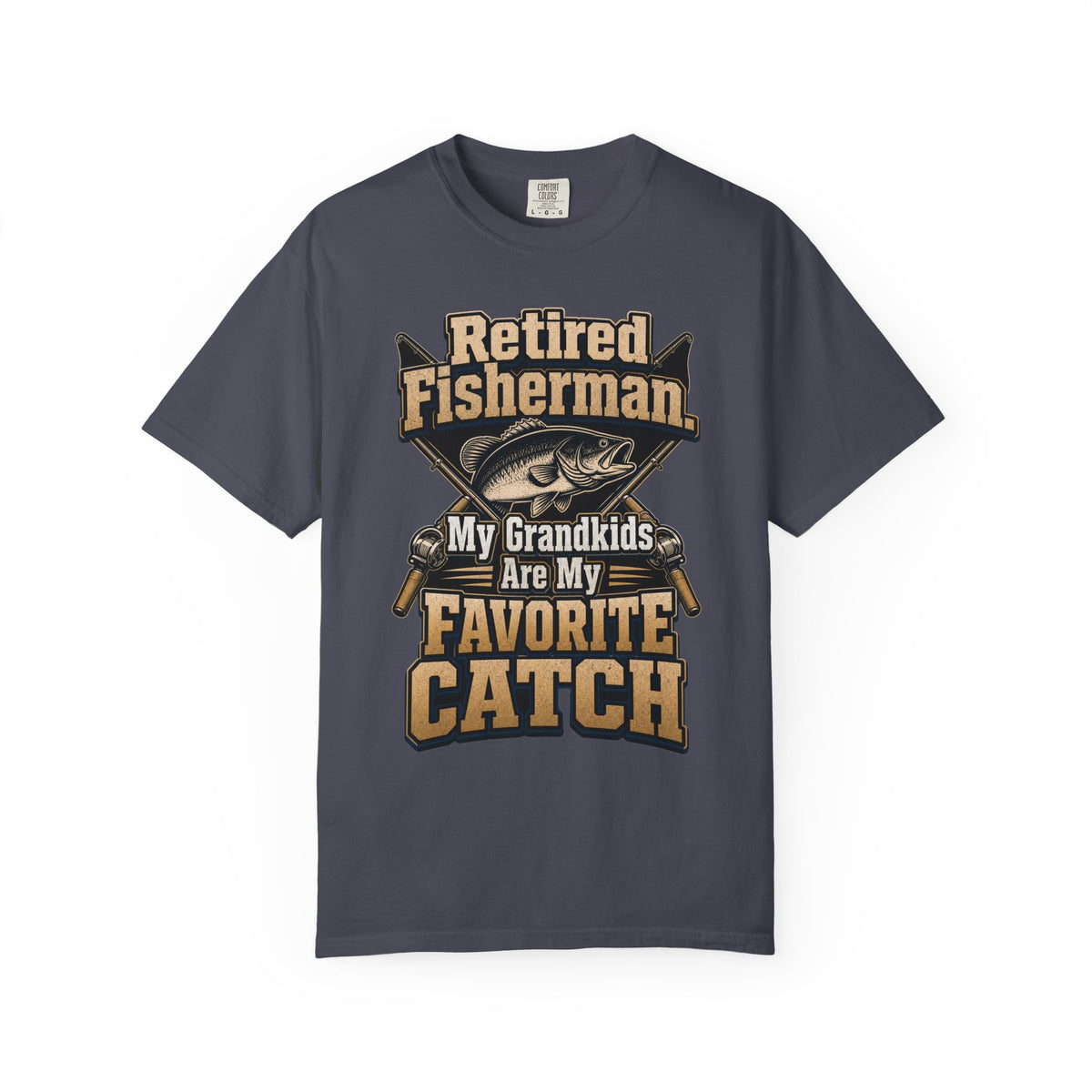 Retired Fisherman Grandpa Shirt – My Grandkids Are My Favorite Catch Fishing T-Shirt, Retirement Gift for Grandpa