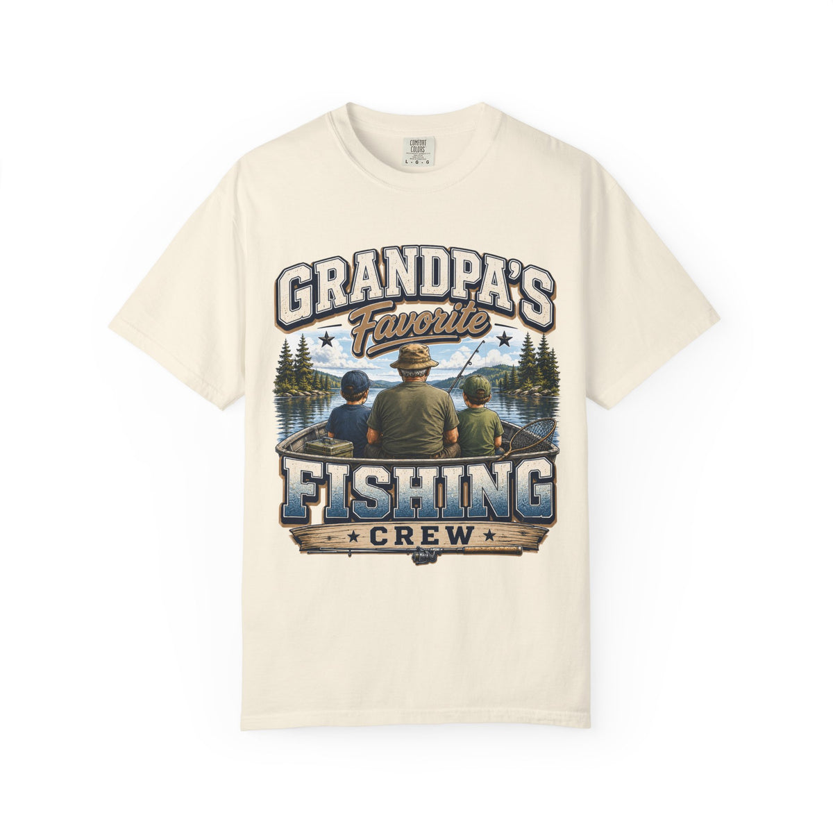 Grandpa's Favorite Fishing Crew Shirt – Fishing Grandpa & Grandkids T-Shirt, Family Fishing Gift