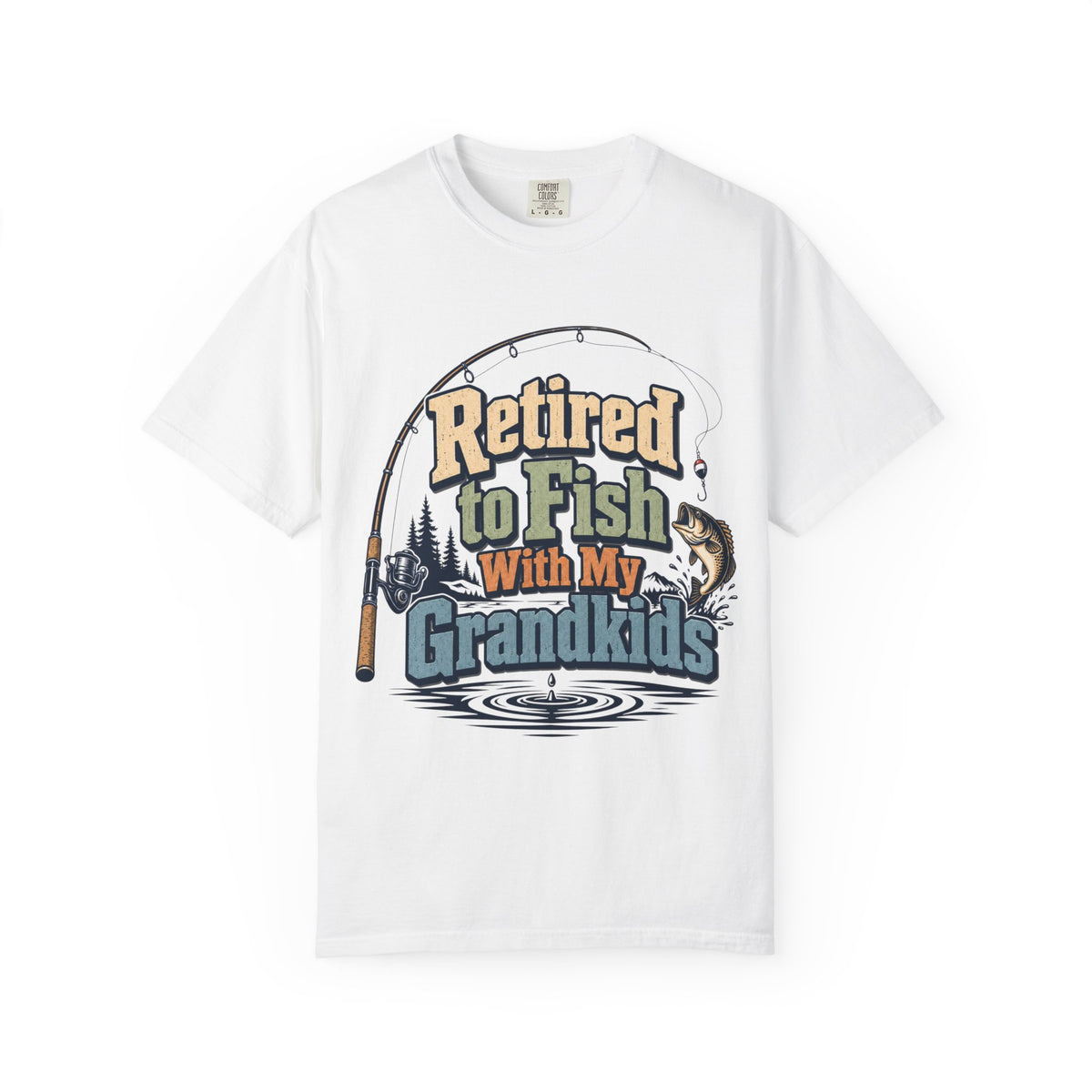 Retired to Fish with My Grandkids Fishing Shirt | Grandparent Fishing T-Shirt | Grandpa Grandma Fishing Gift