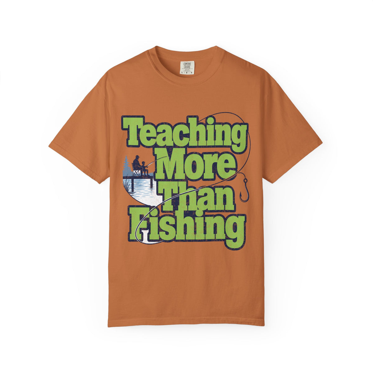 Teaching More Than Fishing T-Shirt | Fishing Grandpa Dad Shirt | Family Fishing Gift
