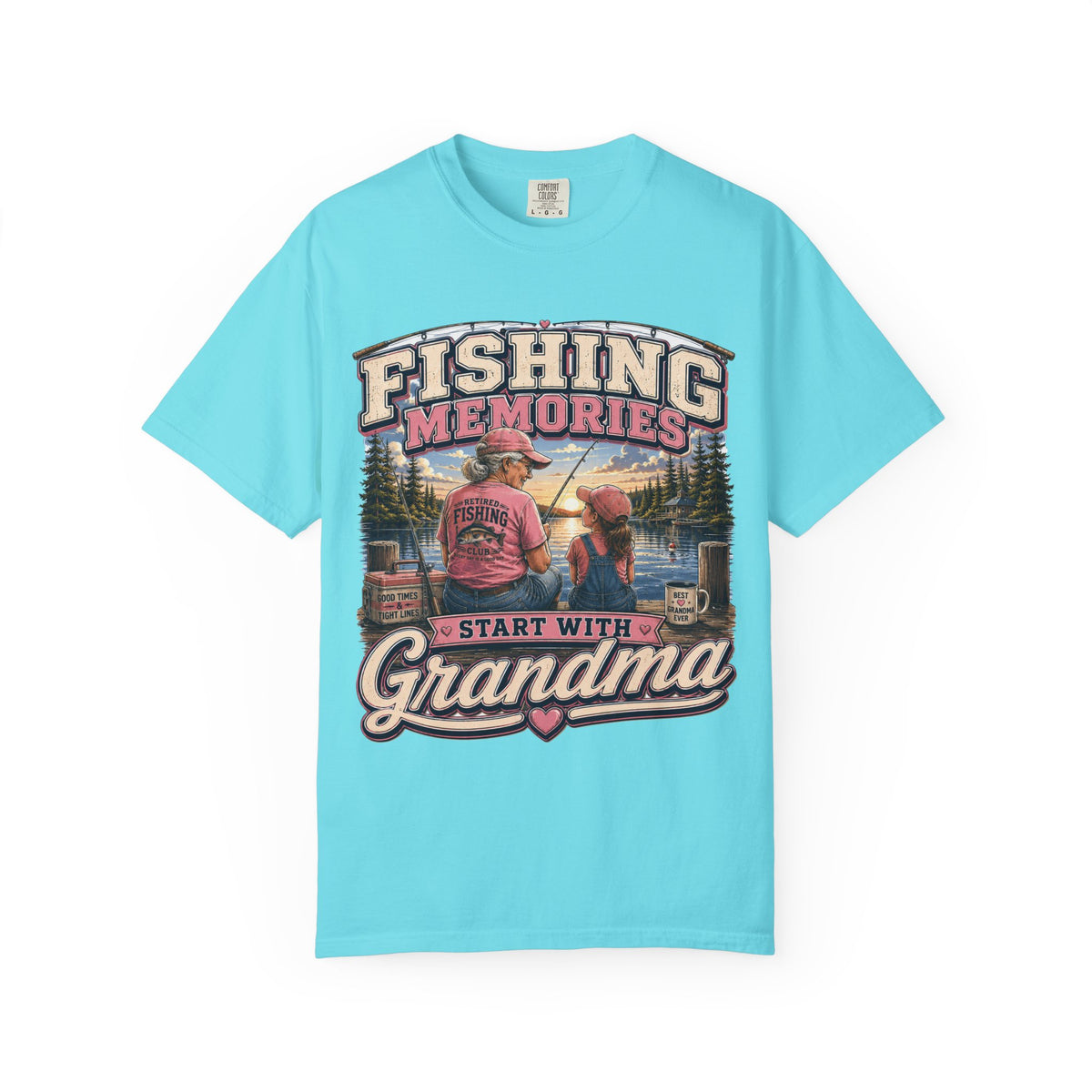 Fishing Memories Start With Grandma Shirt | Grandma Fishing T-Shirt | Fishing Grandma Gift | Granddaughter Fishing Shirt