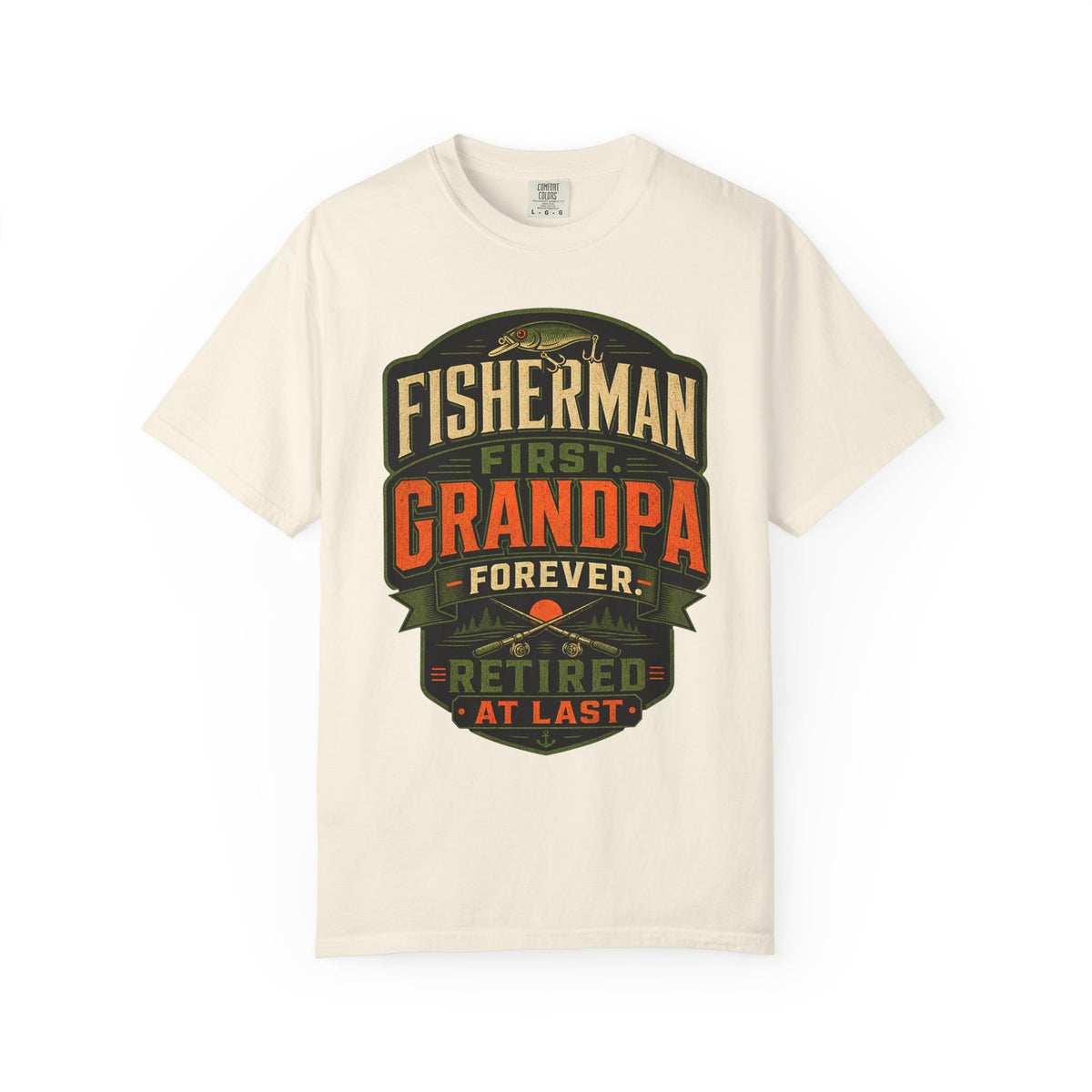 Fisherman First Grandpa Forever Retired At Last Fishing Grandpa T-Shirt