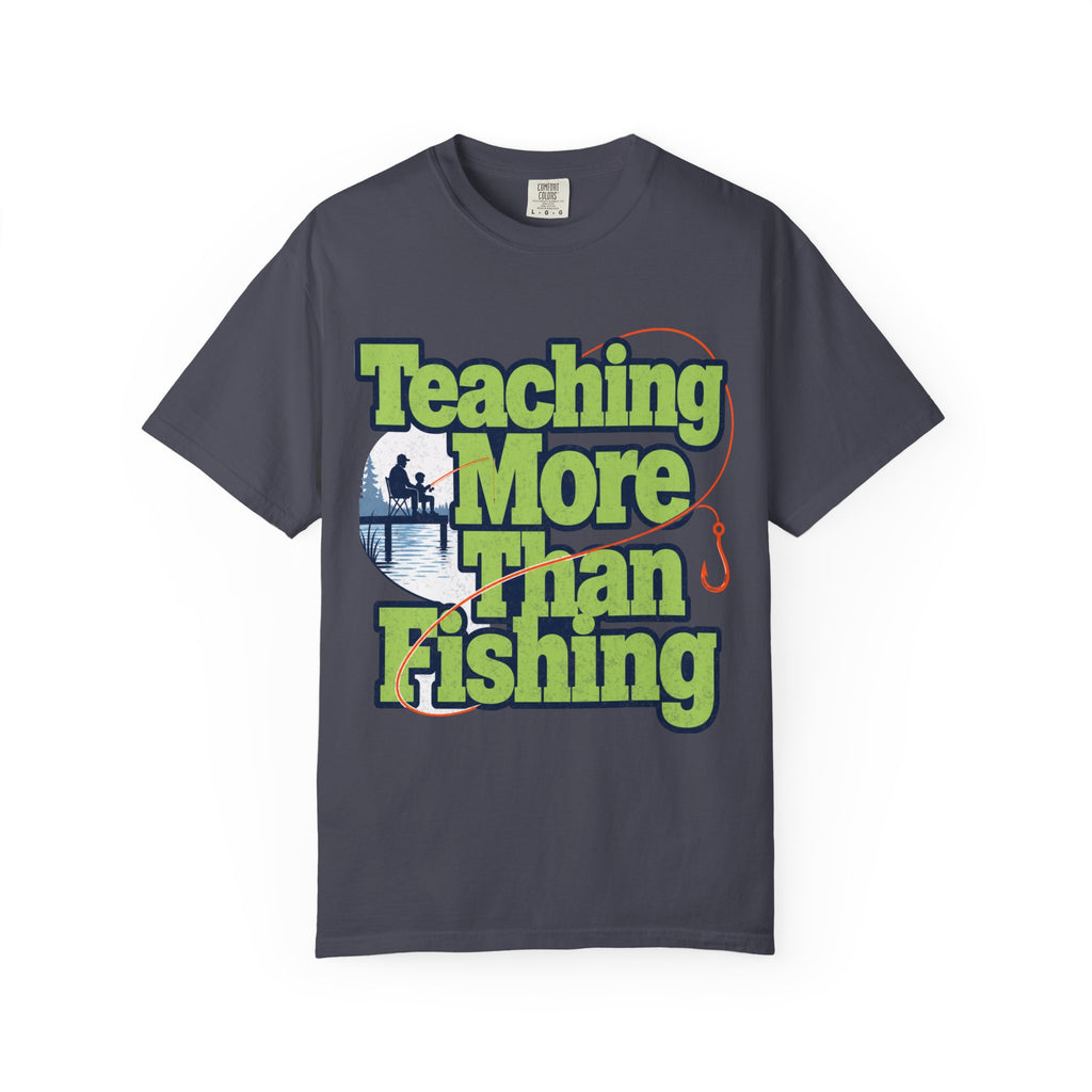 Teaching More Than Fishing T-Shirt | Fishing Grandpa Dad Shirt | Family Fishing Gift