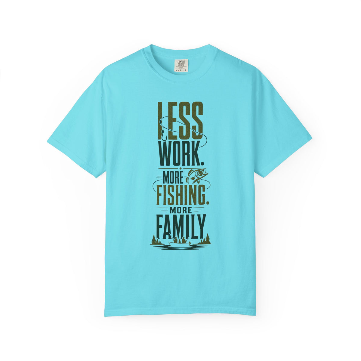 Less Work More Fishing More Family T-Shirt | Fishing Family Shirt | Retired Fisherman Gift