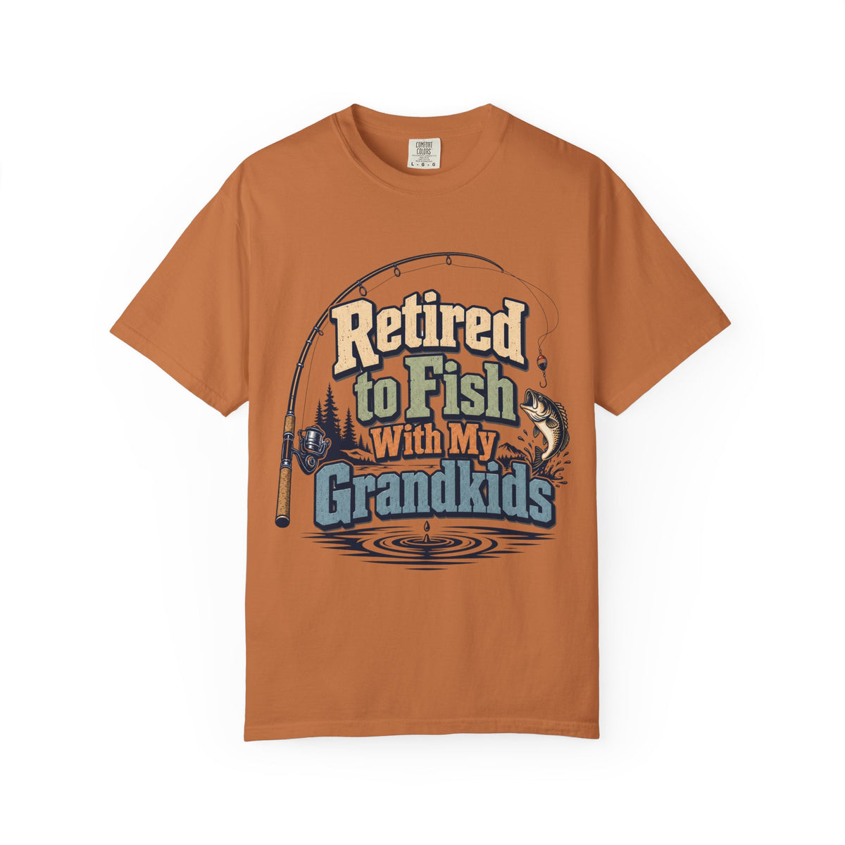 Retired to Fish with My Grandkids Fishing Shirt | Grandparent Fishing T-Shirt | Grandpa Grandma Fishing Gift