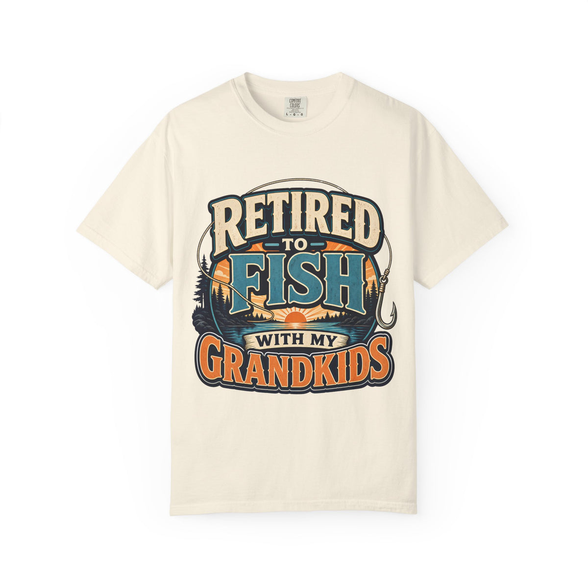 Retired to Fish with My Grandkids Shirt – Fishing Grandpa T-Shirt, Retirement Fishing Gift, Unisex Lake Life Tee