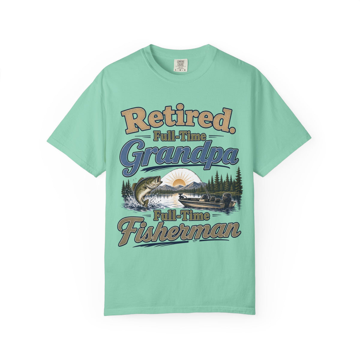 Retired Full-Time Grandpa Fishing Shirt – Vintage Bass Fishing T-Shirt