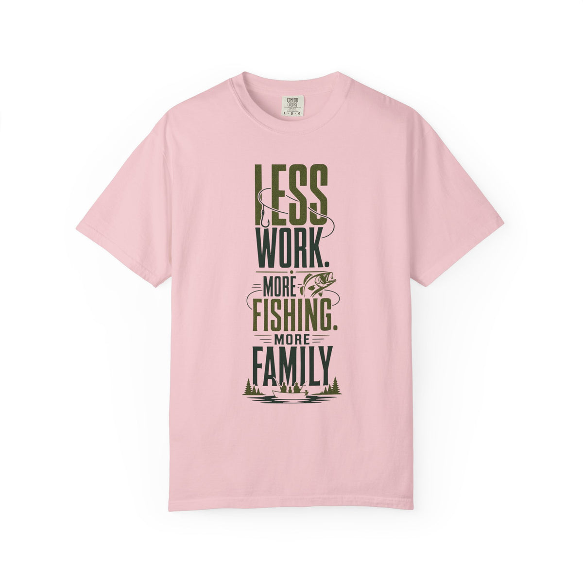Less Work More Fishing More Family T-Shirt | Fishing Family Shirt | Retired Fisherman Gift