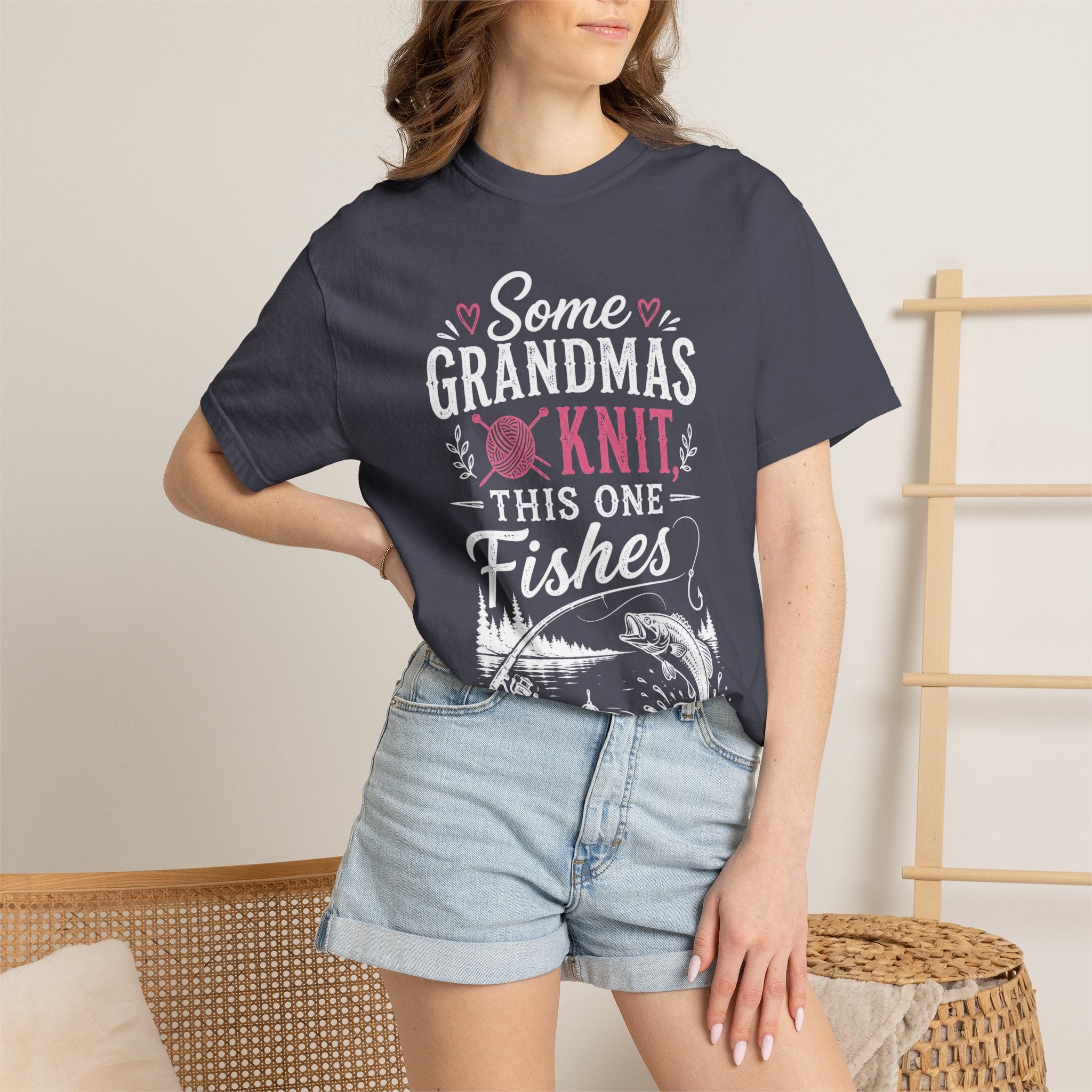Some Grandmas Knit This One Fishes Shirt | Funny Fishing Grandma T-Shirt | Grandma Fishing Gift